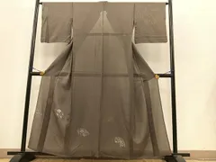 平和屋着物＊夏物　訪問着　絽　刺繍　地紙花文　金銀彩　正絹　逸品　BAAT1258pk