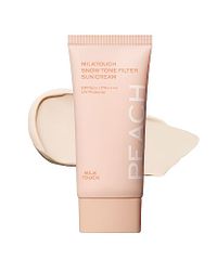 Milk Touch ミルクタッチ スノートーンフィルターサンクリーム (01 Baby Peach) 日焼け止め 化粧下地 酸化亜鉛フリー カラーコントロール 50mL