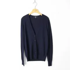 55/UNIQLO ウールUネックニットカーディガン