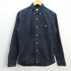 G■ユナイテッドアローズ/UNITED ARROWS B＆Y 長袖BDシャツ/ドット柄【M】紺/men's/140【中古】■