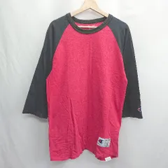 ◇ ⊂ Φ Champion チャンピオン 長袖 ロンT サイズL ネイビー　レッド メンズ E  【1501230024075】