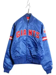 【お得なクーポン配布中!】 90s USA製 NFL オフィシャル スターター ジャイアンツ ナイロン サテン スタジャン メンズ M / 古着 オールド 中綿 キルティング ライナー