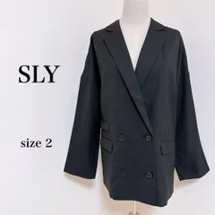 SLY スライ テーラードジャケット ダブル ゆったり ブラック 2 古着 匿名配送 送料無料 レディース  【j1-157】