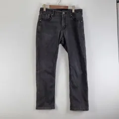 F9484 GU レディース 32 インチ デニムスタジオ 黒 ジーンズ/ダーク