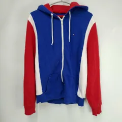 トミーヒルフィガー フルジップ フリース パーカー M ブルー レッド ホワイト C8878C6427 メンズ TOMMY HILFIGER