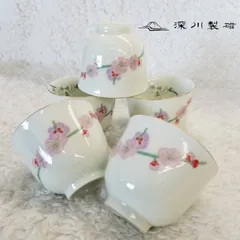 深川製磁　瑠璃　薔薇　茶器　茶托付
