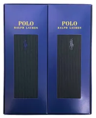 ポロ ラルフ ローレン 紳士 靴下 メンズ 25-26ｃｍ　2足セット POLO RALPH LAUREN 綿混 ワンポイント刺繍 無地リブ クルー丈 メンズ ビジネスソックス