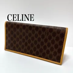 極美品 CELINE セリーヌ マカダム柄 二つ折り 長財布 ブラウン系