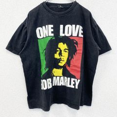 古着 used　Bob Marley　ボブ・マーリー　半袖プリントTシャツ　クルーネック　レトロデザイン　黒　ブラック　XLサイズ