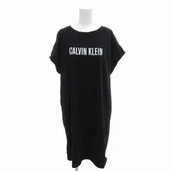 カルバンクライン CALVIN KLEIN SWIM WEAR チュニックカットソー ワンピース フレンチスリーブ ロゴ L 黒 ブラック /FTのサムネイル