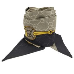 GUCCI スカーフ GG柄 ホースビット マルチカラー シルク100％ 774819
