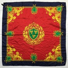 2508-266｜美品｜セリーヌ スカーフ レッド トリオンフ コイン タグあり 2508-266｜美品｜セリーヌ スカーフ レッド トリオンフ コイン