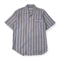 リネン混 mila schon sports ミラショーン ストライプ 半袖 開襟シャツ 3/ブルー系 メンズ