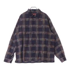 SUPREME (シュプリーム) 23AW Woven Plaid Shirt ウーブン チェック柄コットン長袖シャツ パープル