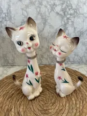 インテリア置物 ねこ 猫 ネコ キャット cat ヴィンテージ 昭和レトロ 昭和レトロ 当時物 レトロ置物 猫 ペアネコ キャット 2点セット