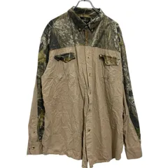 REDHEAD 長袖 切替シャツ 2XL ベージュ リアルツリーカモ レッドヘッド ダブルポケット 古着卸 アメリカ仕入 a702-6124