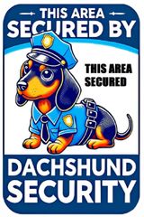 デザイン看板A4】ダックスフント犬ポリス☆絵イラスト雑貨ダックス