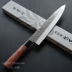 AUS10 ダマスカス 切付包丁 210㎜ G9384 焼栗柄 月光作 1点物 - メルカリ