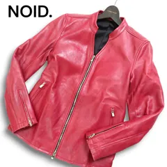 NOID. ノーアイディー 牛革★ カウ レザー Vネック シングル ライダース ジャケット Sz.1 メンズ