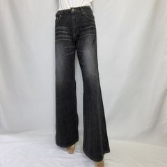 ＊訳あり良品＊ワイドバギー デニム　 ジーンズ フレアパンツ　黒色ダメージ　レディースS～L(28～30インチ)サイズ　アウトレット美品