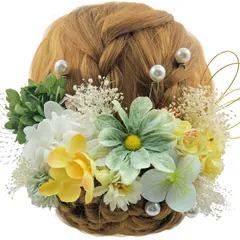 『在庫処分』 7色 ドライフラワー 造花飾り 水引 つまみ細工 ヘアーアクセサリー かすみ草 人気 和服 着物 髪飾り 振袖 袴 花 浴衣 成人式 七五三 [JZOON] 結納 卒業式 入学式 結婚式 発表会