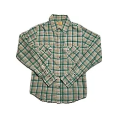TMT チェック柄ウエスタンシャツ グリーン サイズS【A-406】