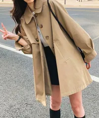 ライトトレンチジャケット レディース上品