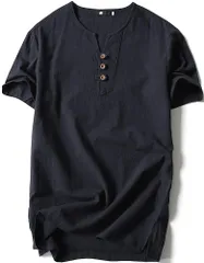 [エンプティオ] 半袖 ストリート シャツ フィトネス メンズ インナー 速乾 開襟 ポロシャツ 前開き 通気性 トレーニング とろみ 丸襟 丸首 モード系 涼感 エスニック ドライ カットソー tシャツ 速乾性 トップス スト [＃2 ブラック] [3XL]