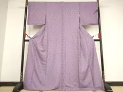 平和屋着物●銀座世きね　お召　花唐草地紋　竜胆色　正絹　逸品　未使用　AAAW5214br