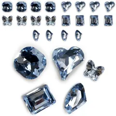 ネイルパーツ【水色】ブルー 立体 パーツ 3D ネイルアート デコパーツ ラインストーン デコレーション【各5種 25個入り】 NP-026