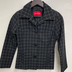 INGNI イング　長袖　ジャケット　ブラック　秋冬　モノトーン　チェック柄
