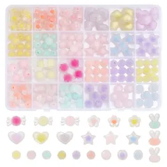 【数量限定】スマホのストラップ 髪飾り ヘアゴム ネックレス ブレスレット アクセサリーパーツ DIY ハンドメイド 淡い色ビーズ 柔らかい色 手芸ビーズ パステルカラー 手芸用品 つや消し 168個 カラフル ビーズ コンパクトなケース付き 24種類 Pan