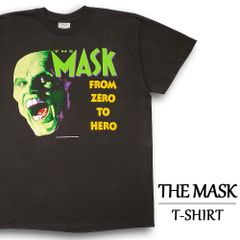 マスク 映画 Tシャツ 半袖 THE MASK フェード ブラック サイズ：L , XL ムービーTシャツ 大きいサイズ 両面プリント  新品