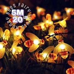 ★大特価★　イルミネーションライト　防水　ミツバチ　ソーラー充電　暖色