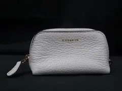 ■美品■ COACH コーチ レザー ミニポーチ マルチケース 小物入れ レディース アイボリー系 DI8124