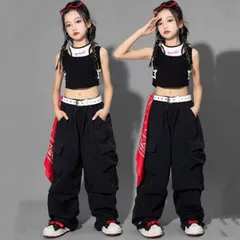 子供 カーゴパンツ ダンス衣装 ヒップホップ 女の子 ステージ演出服 キッズ ダンスウェア hiohop jazz ジャズダンス衣装 ダンス パンツ 黒 赤 緑 ピンク 紫 ジュニア k-pop 韓国 f5NZ528のサムネイル