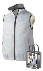 山真製鋸(YAMASHIN)神風ウェアセット匠 YLV VESTフルセット YLV-S-L-SET シルバー/Lサイズ ファン付きベスト 空調 空調作業服 【北海道、沖縄、離島配送不可】