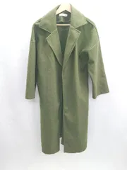 ◇ ⊇ ONLISA オンリサ フェルト調 テーラードカラー 長袖 チェスターコート サイズL グリーン レディース E  【1502030043631】