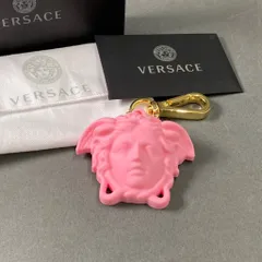 L20 VERSACE ヴェルサーチ メデューサ キーリング キーチェーン バッグチャーム ピンク ローズ シリコン 箱有３１りのサムネイル