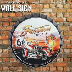 王冠 ブリキ看板 蓋 ROUTE66 ハーレーダビッドソン HARLEY DAVIDSON ウォールサイン アメリカン雑貨 ヴィンテージ アメリカンレトロ 雑貨 35cm BZ-213