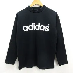 Z■90’S 古着■アディダス/ADIDASハイネック スウェットトレーナー■黒【160】ジュニア/LADIES可/レトロ/2【中古】