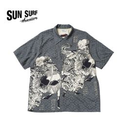 SUN SURF サンサーフ 半袖 アロハシャツ SUN SURF×葛飾北斎 SPECIAL EDITION “画本武蔵鐙” SS39460