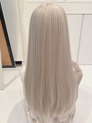 即日発送】ロングストレート フルウィッグ 高級人工毛 ホワイト