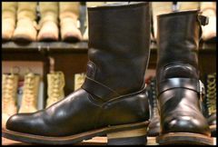 【9.5D 良品 PT91刺繍 97年】レッドウィング 2268 エンジニア ブラッククローム スチールトゥ プルオン ブーツ redwing HOPESMORE【FF527】