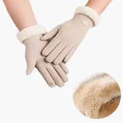 【在庫処分】通学 旅行 アウトドア てぶくろ 通勤 フワフワ 防寒グローブ 保温 誕生日 防風 グローブ 滑り止め付き クリスマス かわいい 自転車 スマホ対応 プレゼント 防寒手袋 防寒 暖かい ブラウン レディース 手袋 Coollooda