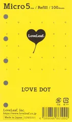 【特価セール】LOVEドット方眼 5穴 マイクロ5 リフィル 100枚 システム手帳 SDM5001 ラブリーフ
