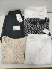 【送料無料】新品・未使用 レディース服 まとめ売り　ブラウス・チュニック・シャツ ワンピース・ レース編みベスト・黒スカート・黒パンツ コーデセット お得 大人可愛い　251009-1T