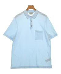 HERMES ポロシャツ　メンズ　XL ネイビー　ストライプ　ロゴ　中古美品 HERMES ポロシャツ メンズ XL ネイビー ストライプ ロゴ 中古美品