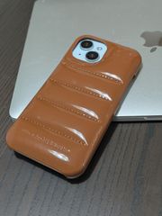 iPhone11 12 12PRO 13 14 15 16 ケース スマホカバー ダウンジャケット ブラウン