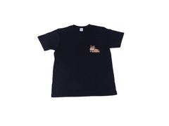 オリジナルデザインうまイラストワンポイント/ブラックTシャツ/Printstar5.6オンスヘビーウェイトTシャツ